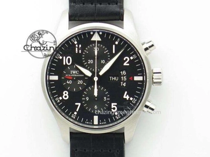 MIROTIME 0718 Supportive Mark XVII IW326501 MKS 1:1 Best Edition Black Dial On Black Leather Strap MIYOTA 9015 V 7208